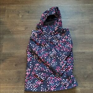 Columbia Kids Polka Dot Raincoat - Black with Pink and White